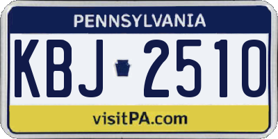 PA license plate KBJ2510