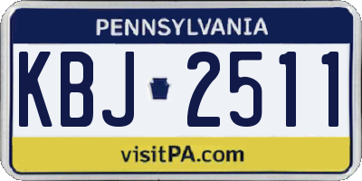 PA license plate KBJ2511