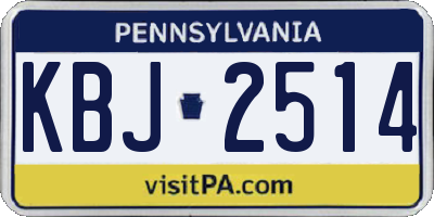 PA license plate KBJ2514