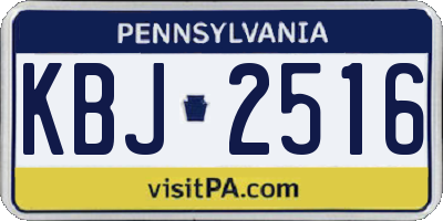 PA license plate KBJ2516