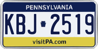 PA license plate KBJ2519