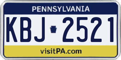 PA license plate KBJ2521