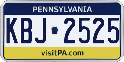 PA license plate KBJ2525