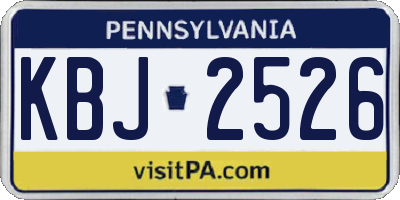 PA license plate KBJ2526