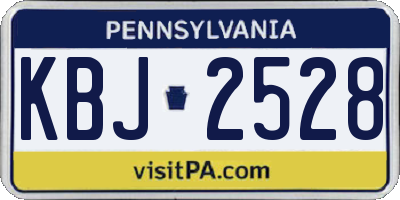 PA license plate KBJ2528