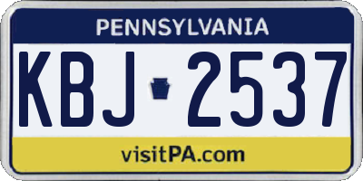PA license plate KBJ2537