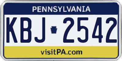 PA license plate KBJ2542