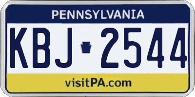 PA license plate KBJ2544