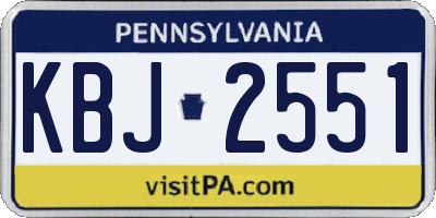 PA license plate KBJ2551
