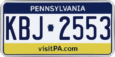 PA license plate KBJ2553
