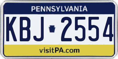 PA license plate KBJ2554