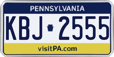 PA license plate KBJ2555