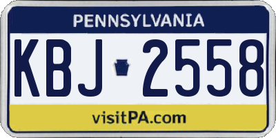 PA license plate KBJ2558