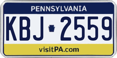 PA license plate KBJ2559