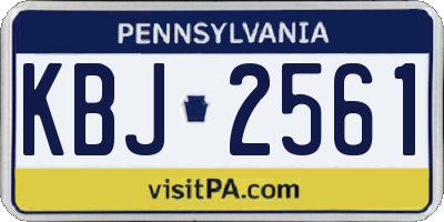 PA license plate KBJ2561