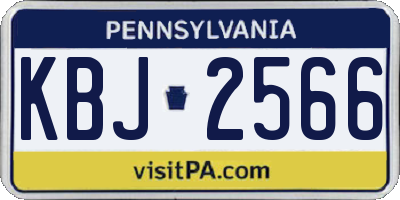PA license plate KBJ2566