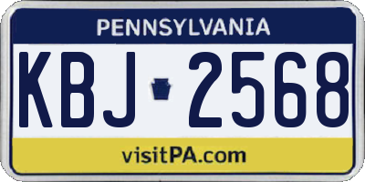 PA license plate KBJ2568