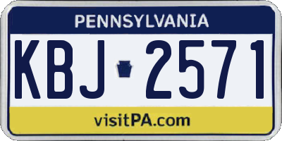 PA license plate KBJ2571