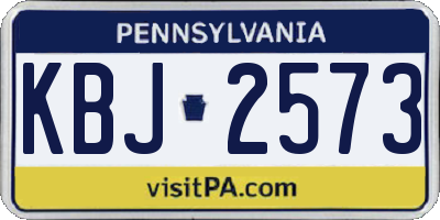PA license plate KBJ2573