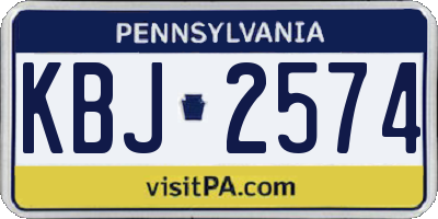 PA license plate KBJ2574