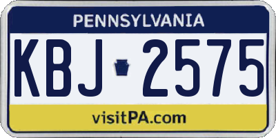 PA license plate KBJ2575