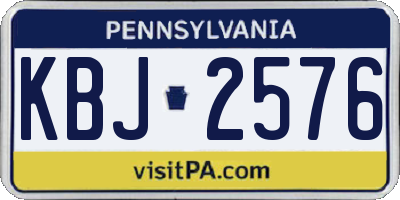 PA license plate KBJ2576