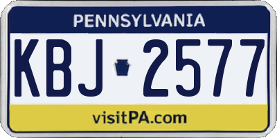 PA license plate KBJ2577