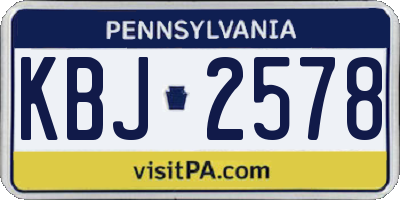PA license plate KBJ2578
