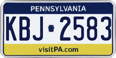 PA license plate KBJ2583