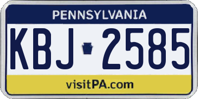 PA license plate KBJ2585