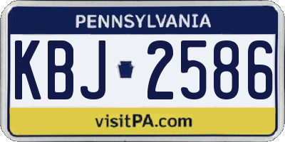 PA license plate KBJ2586