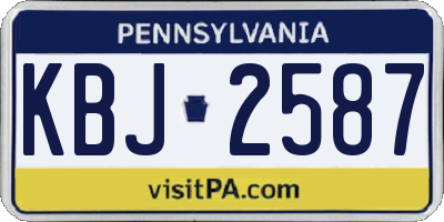 PA license plate KBJ2587