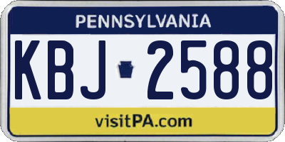 PA license plate KBJ2588