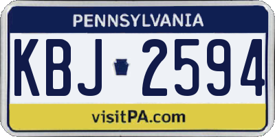 PA license plate KBJ2594