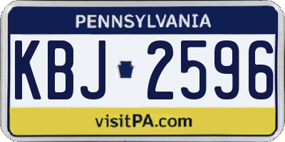 PA license plate KBJ2596