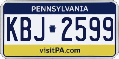 PA license plate KBJ2599