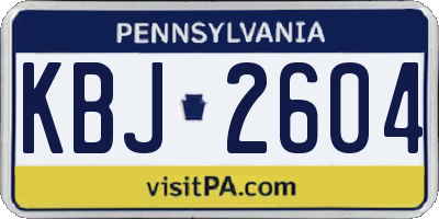 PA license plate KBJ2604