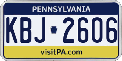 PA license plate KBJ2606