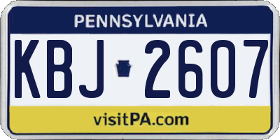PA license plate KBJ2607