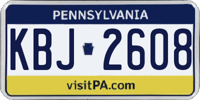 PA license plate KBJ2608