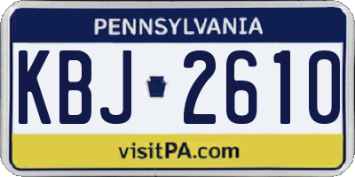 PA license plate KBJ2610