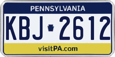 PA license plate KBJ2612