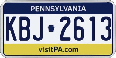 PA license plate KBJ2613