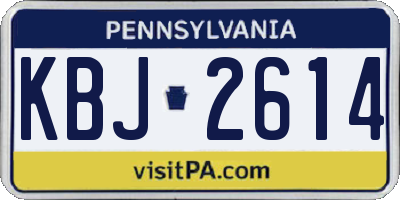 PA license plate KBJ2614