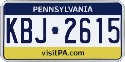 PA license plate KBJ2615