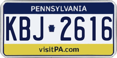 PA license plate KBJ2616