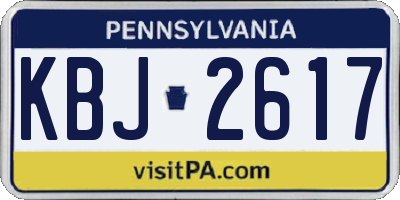 PA license plate KBJ2617