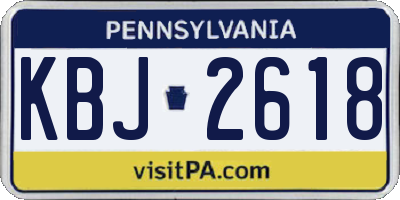 PA license plate KBJ2618