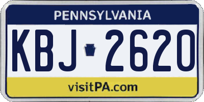 PA license plate KBJ2620