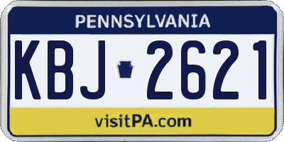 PA license plate KBJ2621